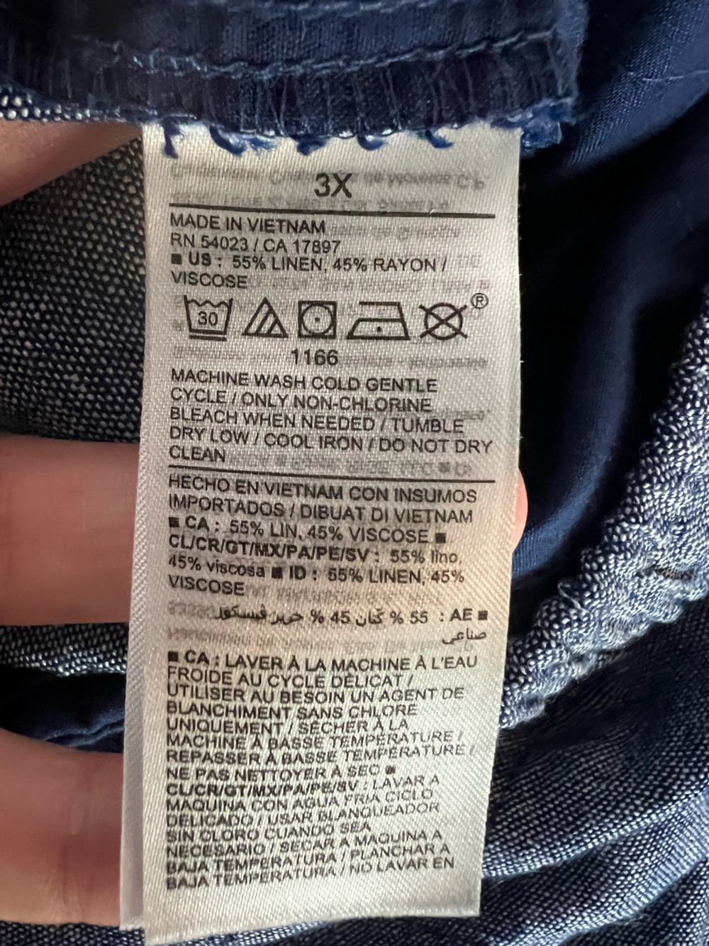 Old Navy High Rise Linen Crop Pants Chambray Women’s 3X - Picture 5 of 10